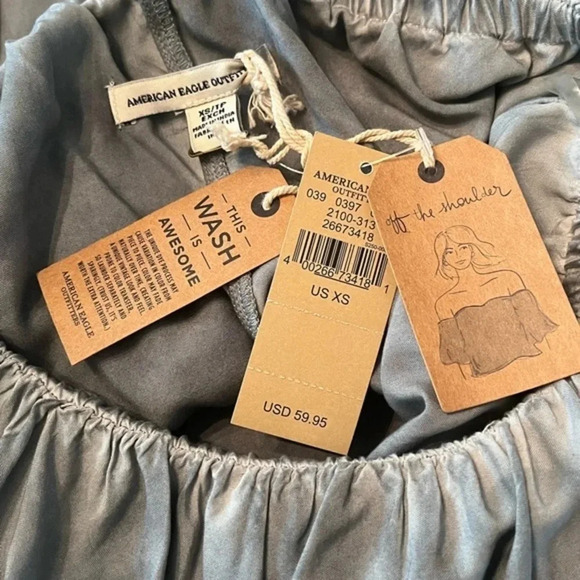 American Eagle 🦅‎ crochet off the shoulder romper NWT - Picture 6 of 7